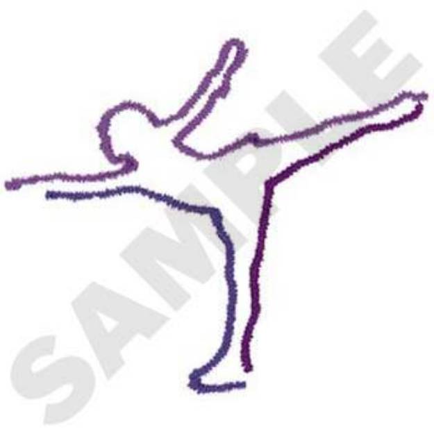 Picture of Figure Skater Outline Machine Embroidery Design