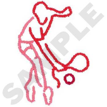 Racquetball Player Outline Machine Embroidery Design