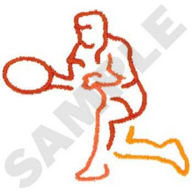Picture of Mens Tennis Outline Machine Embroidery Design