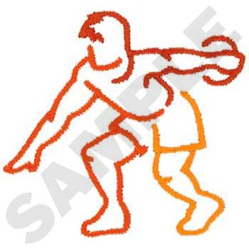 Discus Player Outline Machine Embroidery Design