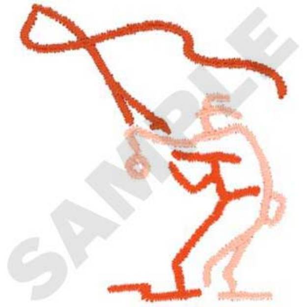 Picture of Fly Fishing Outline Machine Embroidery Design