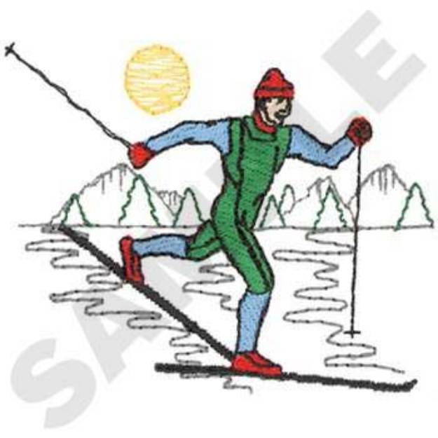 Picture of Cross Country Skier Machine Embroidery Design