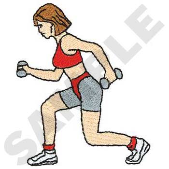 Woman With Barbells Machine Embroidery Design