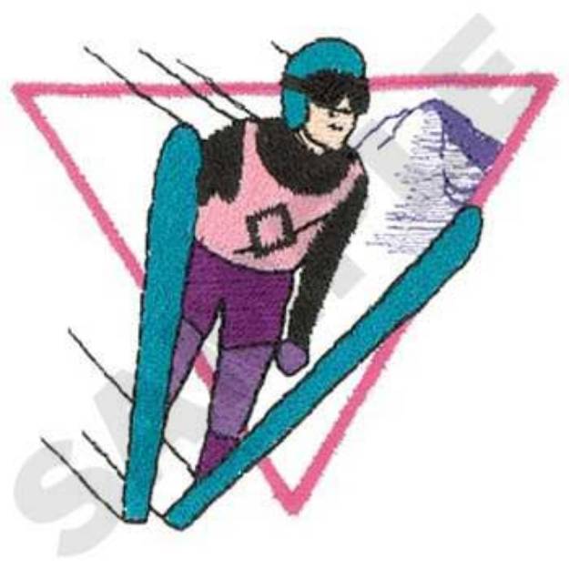 Picture of Ski Jumper Scene Machine Embroidery Design