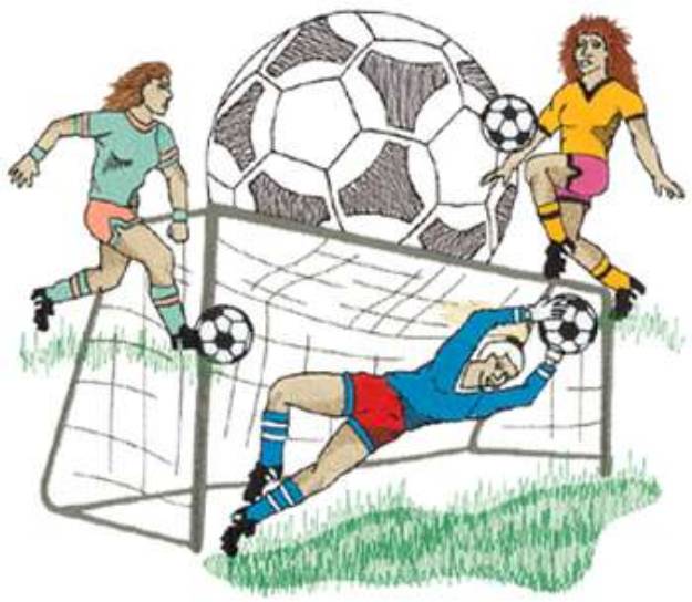 Picture of Womens Soccer Collage Machine Embroidery Design