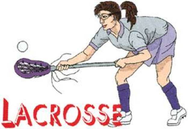 Picture of Female Lacrosse Machine Embroidery Design