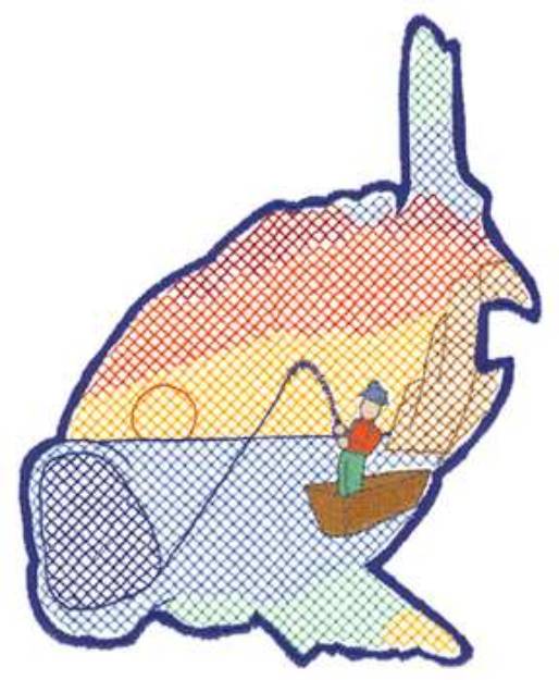 Picture of Fishing Logo Machine Embroidery Design