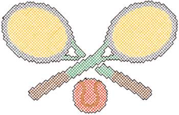Cross Stitch Tennis Machine Embroidery Design