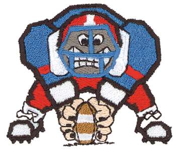 Football Player Machine Embroidery Design