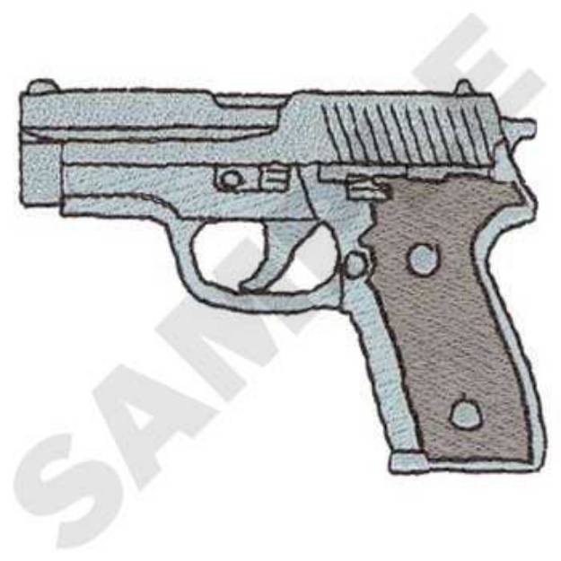 Picture of Semi Automatic Handgun Machine Embroidery Design