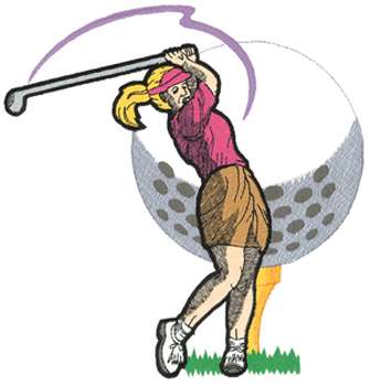 Womens Golf Swing Machine Embroidery Design