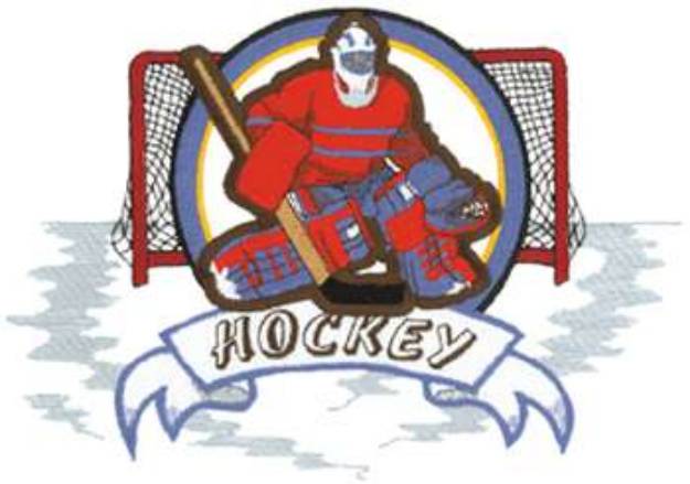 Picture of Hockey Goalie Logo Machine Embroidery Design