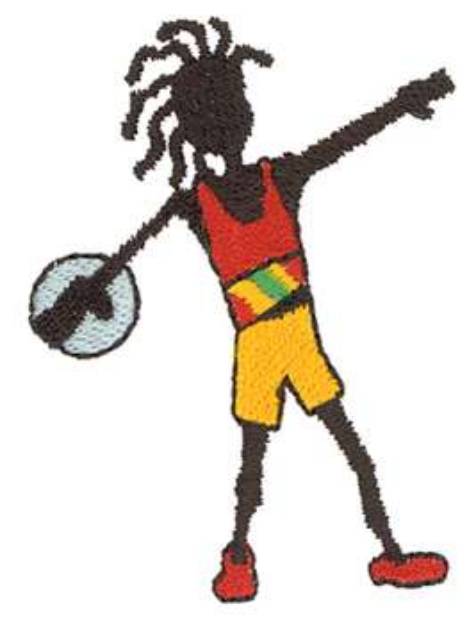 Picture of Rasta Discus Thrower Machine Embroidery Design
