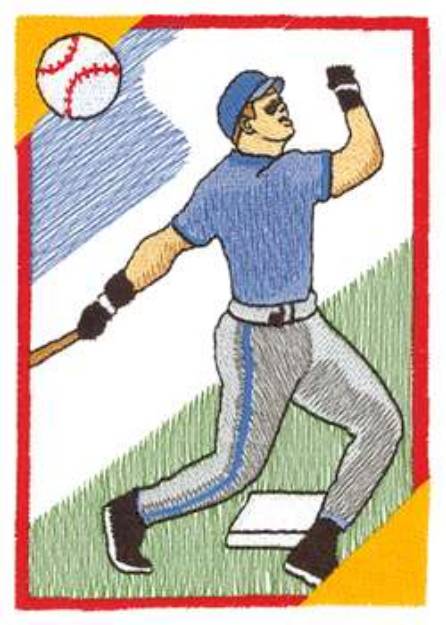 Picture of Baseball Card Machine Embroidery Design