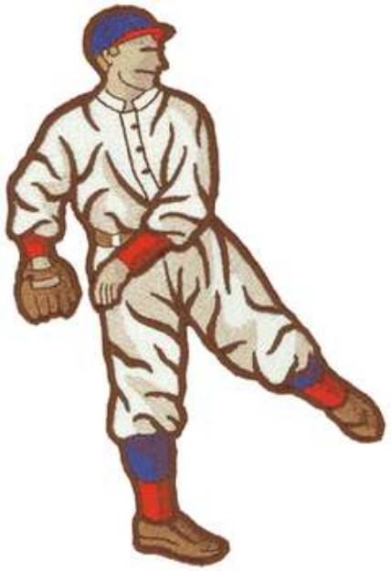 Picture of Old Time Baseball Player Machine Embroidery Design