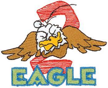 Eagle Mascot Machine Embroidery Design