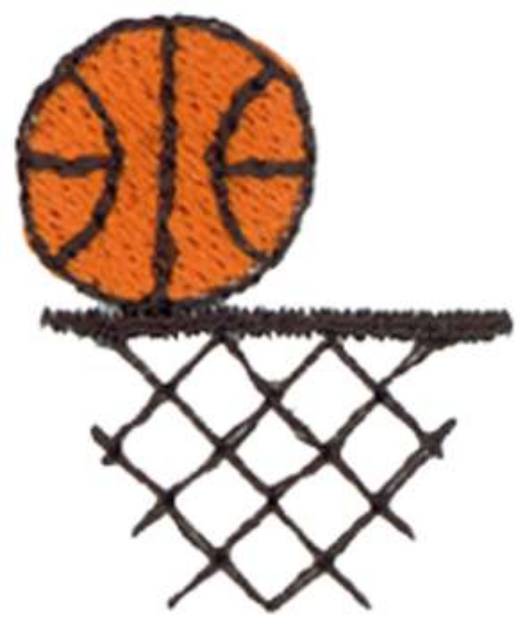 Picture of 1 inch Basketball And Net Machine Embroidery Design