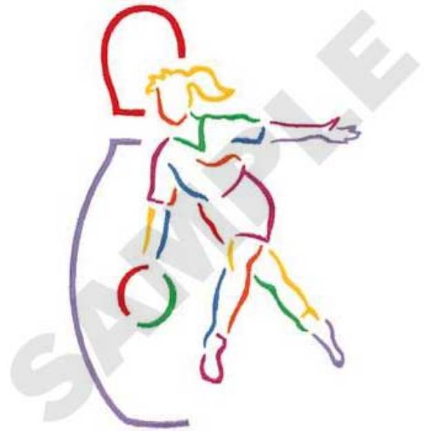 Picture of Female Bowler Outline Machine Embroidery Design