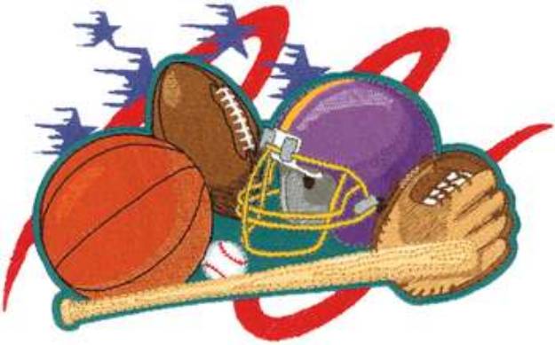 Picture of Sports Equipment Machine Embroidery Design
