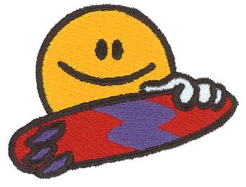 Smiley Face Surfing Machine Embroidery Design