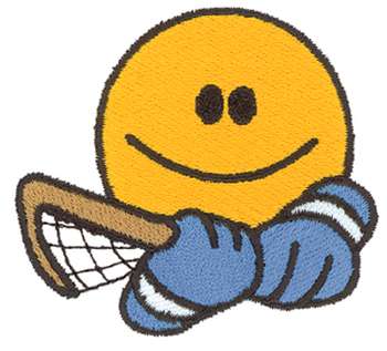 Smiley Face Lacrosse Machine Embroidery Design