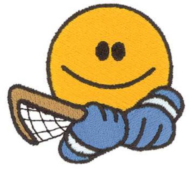 Picture of Smiley Face Lacrosse Machine Embroidery Design