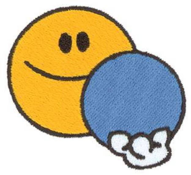 Picture of Smiley Face Bowling Machine Embroidery Design
