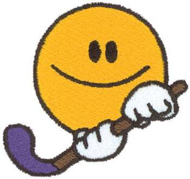 Picture of Smiley Face Field Hockey Machine Embroidery Design
