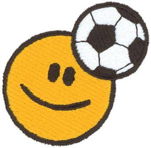 Picture of Smiley Face Soccer Machine Embroidery Design