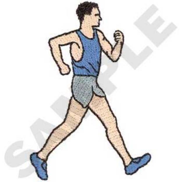 Picture of Male Racewalker Machine Embroidery Design