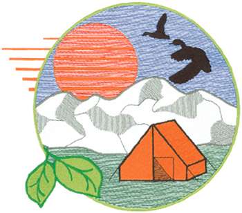Camping Logo Machine Embroidery Design