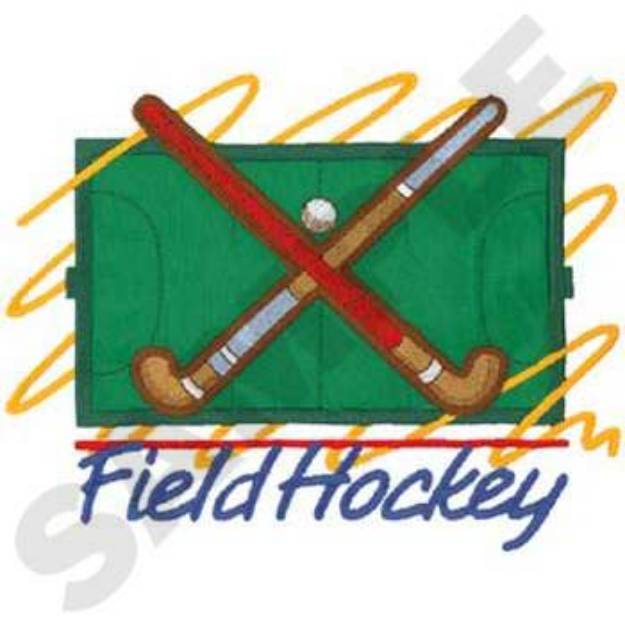 Picture of Field Hockey Applique Machine Embroidery Design