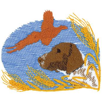 Hunting Dog Scene Machine Embroidery Design