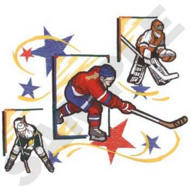 Picture of Womens Hockey Collage Machine Embroidery Design