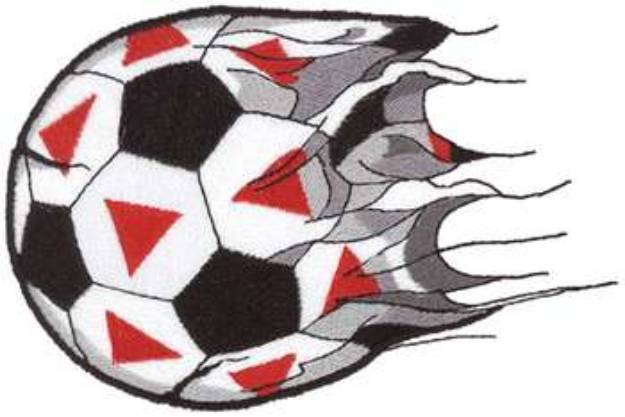 Picture of Shredded Soccer Ball Machine Embroidery Design