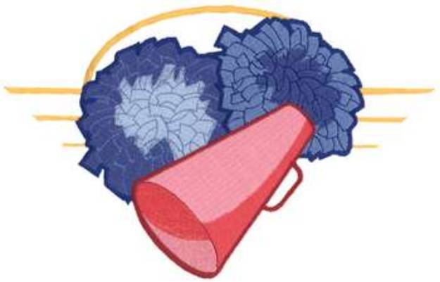 Picture of Pom-pons & Megaphone Machine Embroidery Design