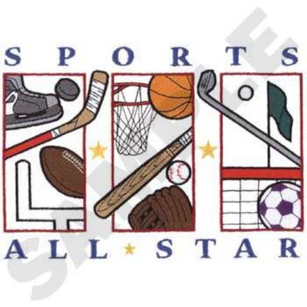 Picture of Sports All Star Machine Embroidery Design