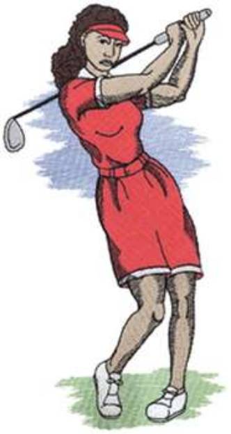 Picture of Female Golfer Machine Embroidery Design