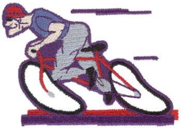 Picture of Cyclist Machine Embroidery Design