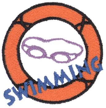 Swimming Logo Machine Embroidery Design