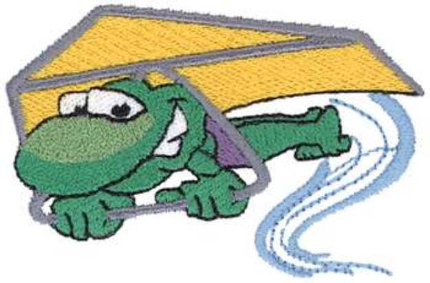 Picture of Frog Hang-gliding Machine Embroidery Design