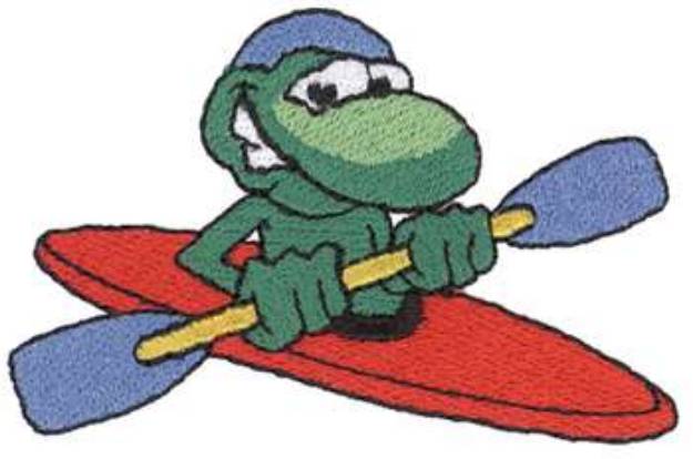 Picture of Frog Kayaking Machine Embroidery Design