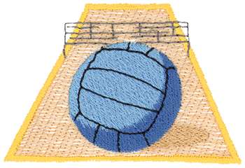 Sand Volleyball Machine Embroidery Design