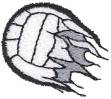 Picture of Shredded Volleyball Machine Embroidery Design