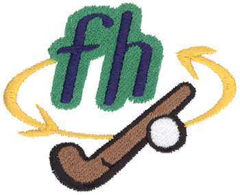 Field Hockey Logo Machine Embroidery Design