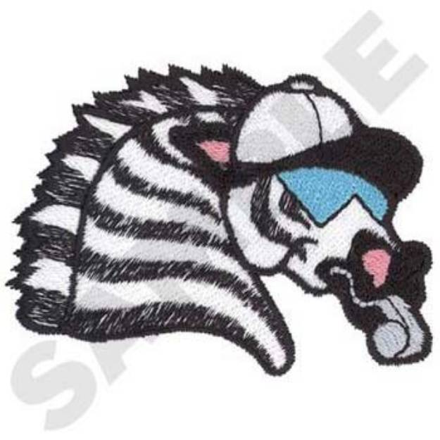Picture of Zebra Referee Head Machine Embroidery Design