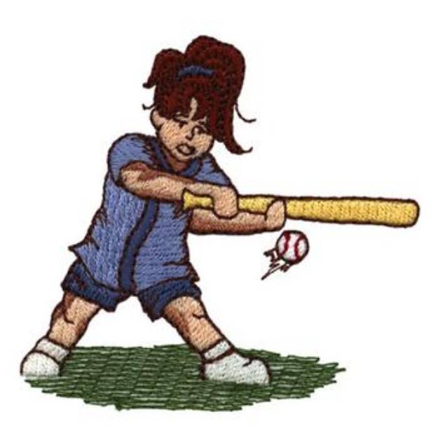 Picture of Softball Girl Machine Embroidery Design