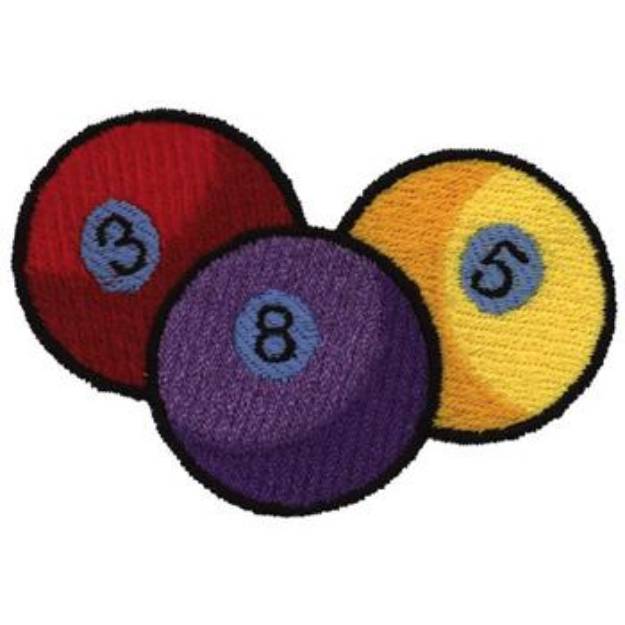 Picture of Pool Balls Machine Embroidery Design