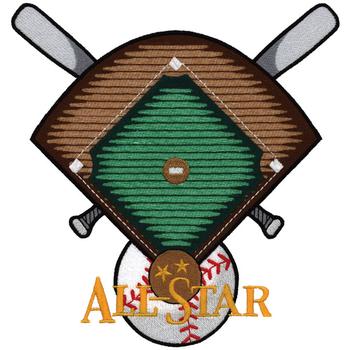 All Star Baseball Machine Embroidery Design