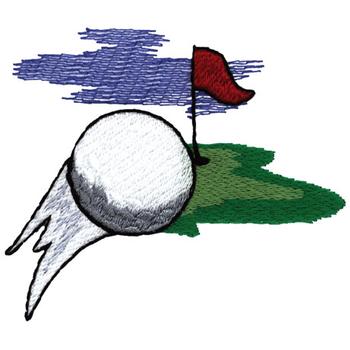 Flying Golf Ball Machine Embroidery Design